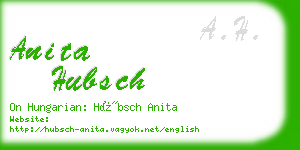 anita hubsch business card